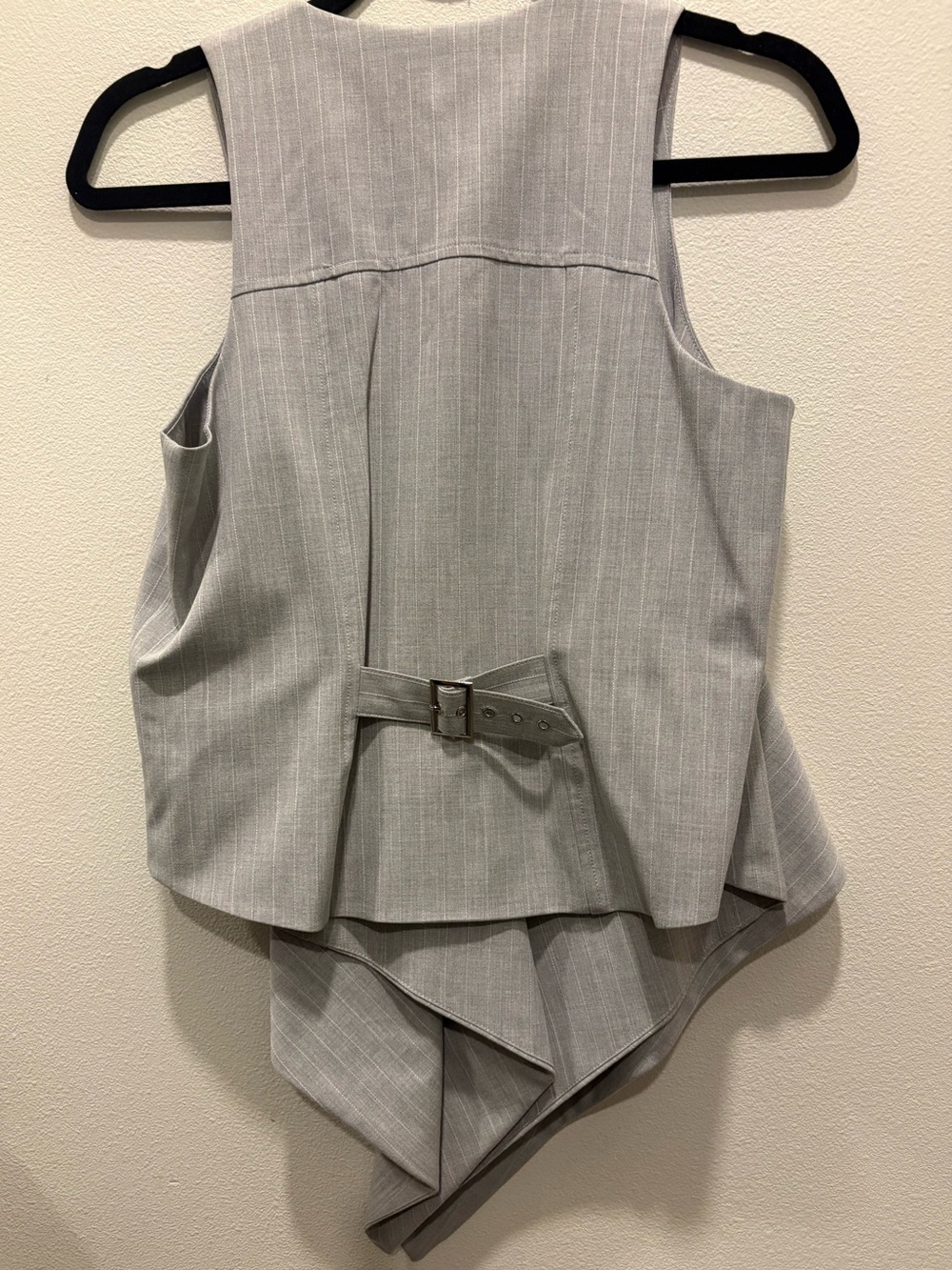 AS by DF . Draped Pinstripe Vest . Gray . XS . NWT 🩶 - Picture 5 of 6